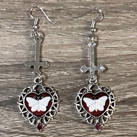 Jewelry - 2/$25 Gothic butterfly earrings